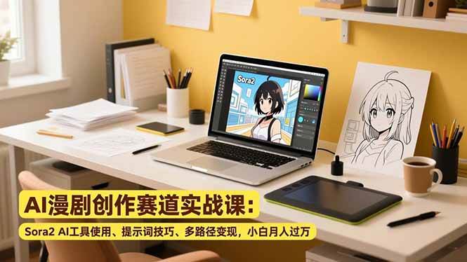 (16936期)AI漫剧创作赛道实战课:Sora2 AI工具使用、提示词技巧、多路径变现,小白月入过万_就是爱分享