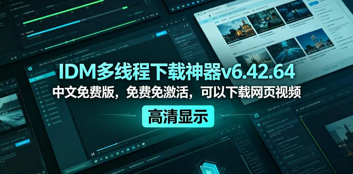 IDM多线程下载神器v6.42.64中文免费版,免费免激活,可以下载网页视频(例如飞书文档内的视频)_一起云网创