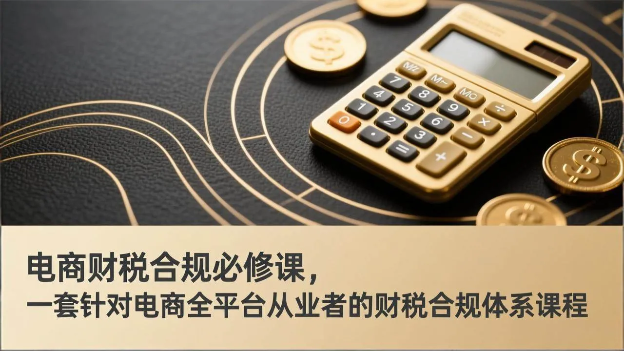 (17359期)电商财税合规必修课,是一套针对电商全平台从业者的财税合规体系课程_就是爱分享