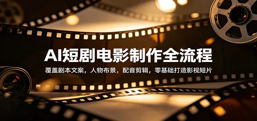 AI短剧电影制作全流程：覆盖剧本文案，人物布景，配音剪辑，零基础打造影视短片_就是爱分享