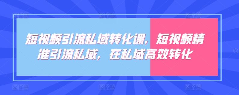 短视频引流私域转化课，短视频精准引流私域，在私域高效转化_就是爱分享