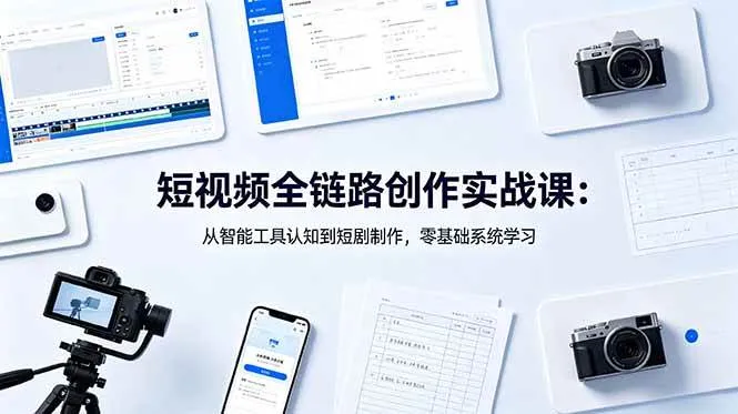 （18683期）短视频全链路创作实战课：从智能工具认知到短剧制作，零基础系统学习_一起云网创