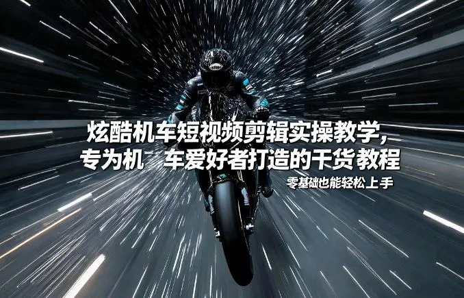 炫酷机车短视频剪辑实操教学，专为机车爱好者打造的干货教程，零基础也能轻松上手_就是爱分享