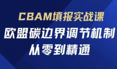 CBAM填报实战课，欧盟碳边界调节机制，从零到精通_就是爱分享