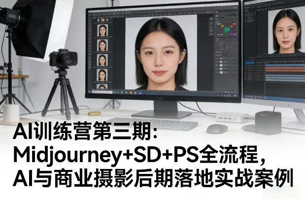 AI训练营第三期：Midjourney+SD+PS全流程，AI与商业摄影后期落地实战案例_就是爱分享