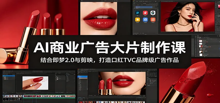 AI商业广告大片制作课：结合即梦2.0与剪映，打造口红TVC品牌级广告作品_一起云网创