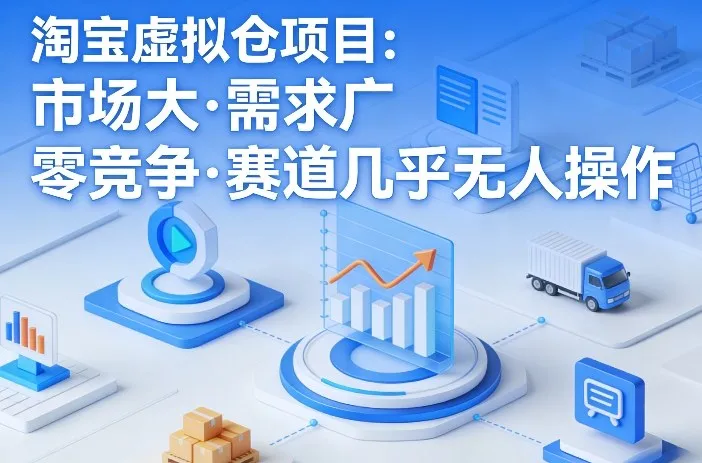 淘宝虚拟仓项目，市场大，需求广，零竞争，赛道几乎没人操作_就是爱分享