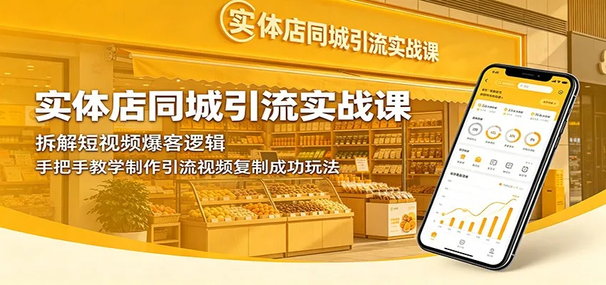 实体店同城引流实战课:拆解短视频爆客逻辑,手把手教学制作引流视频复制成功玩法_一起云网创