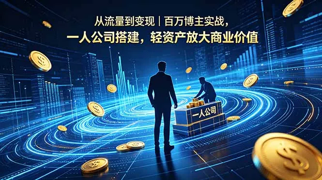 从流量到变现｜百万博主实战，一人公司搭建，轻资产放大商业价值_一起云网创