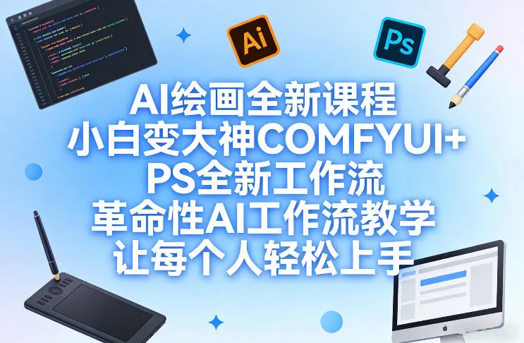AI绘画全新课程，小白变大神COMFYUI+PS全新工作流，革命性AI工作流教学，让每个人轻松上手_就是爱分享