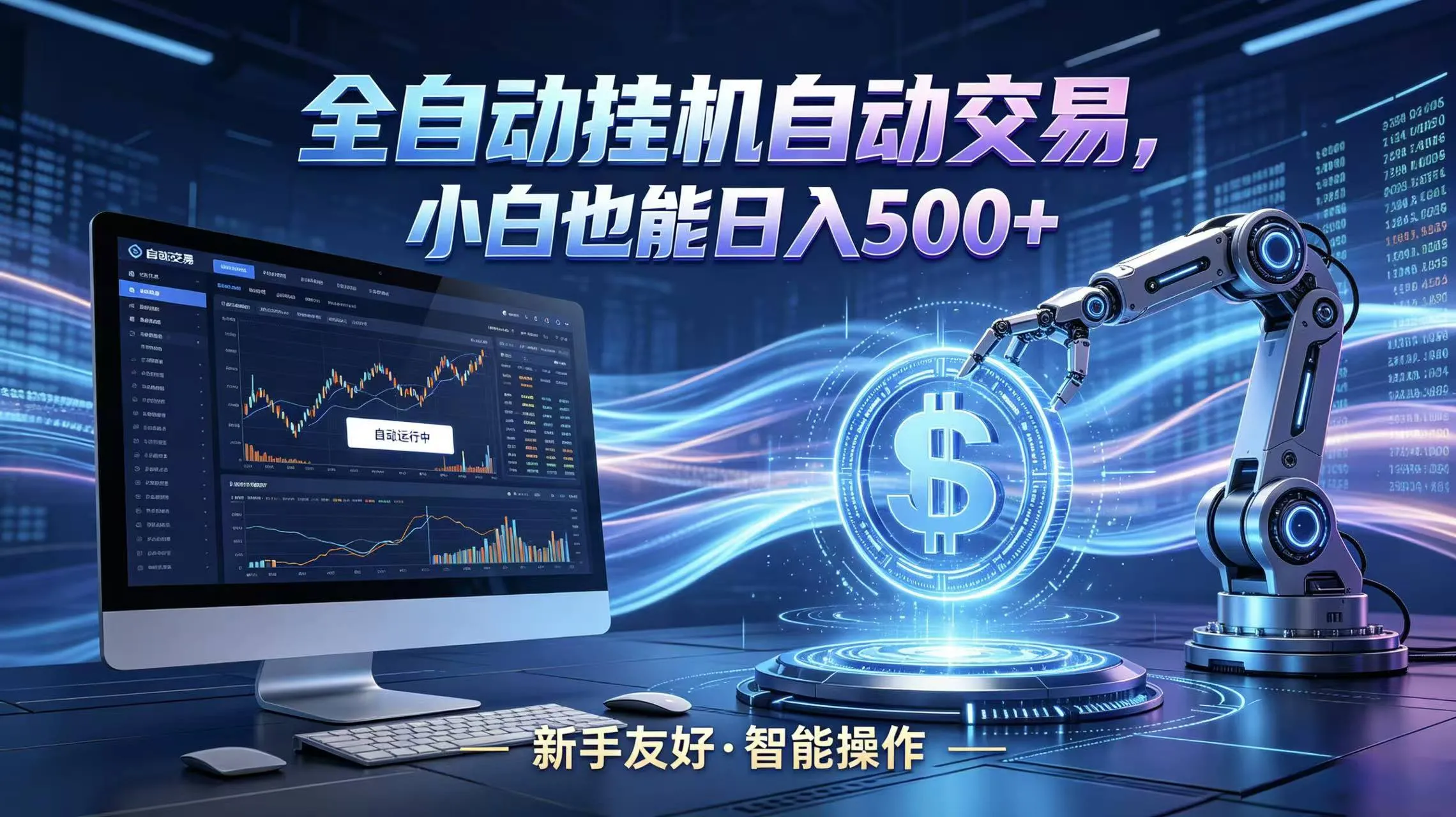 全新智能化交易助手，傻瓜式操作，小白也能快速上手，轻松实现日入500+_一起云网创