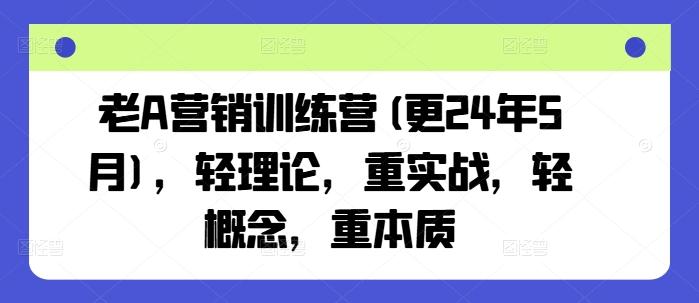 老A营销训练营(更24年6月)，轻理论，重实战，轻概念，重本质_就是爱分享