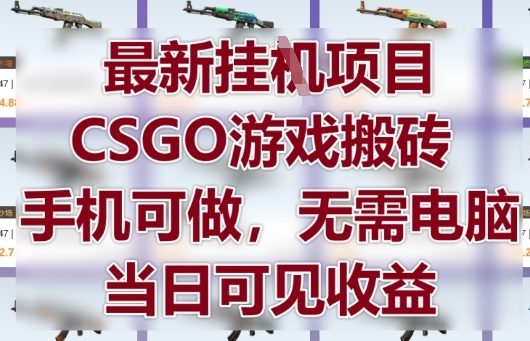 最新挂G项目，CSGO游戏搬砖，手机可做，无需电脑，当日见收益【揭秘】_就是爱分享
