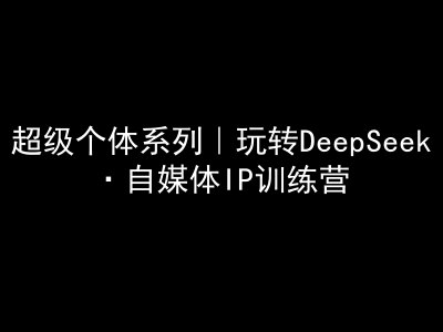 超级个体系列，玩转DeepSeek·自媒体IP训练营，deepseek教程_就是爱分享